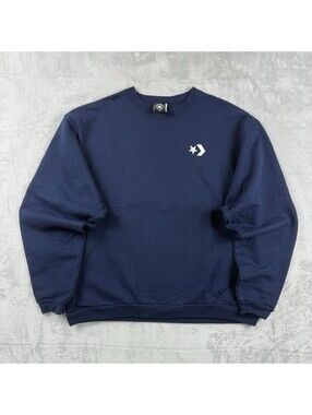 Vintage Converse Sweatshirt Mens L Navy Fleece Crewneck Logo Made Canada 90s
